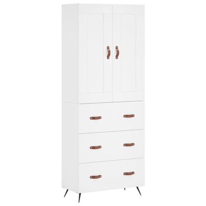 Highboard White 69,5x34x180 cm Engineered Wood