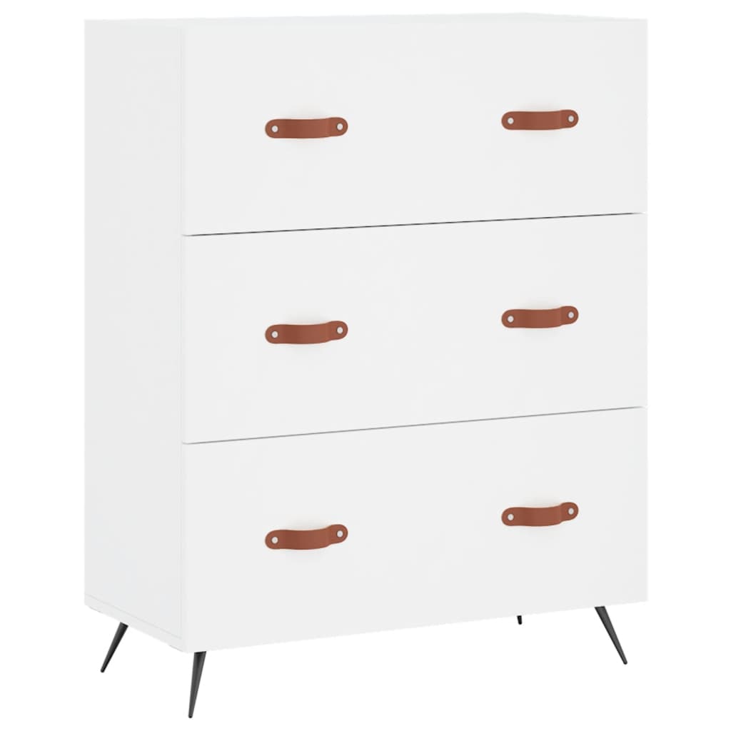 Highboard White 69,5x34x180 cm Engineered Wood