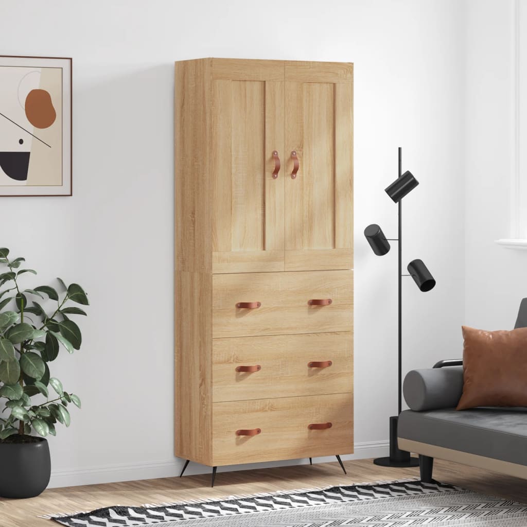 Highboard Sonoma Oak 69,5x34x180 cm Engineered Wood