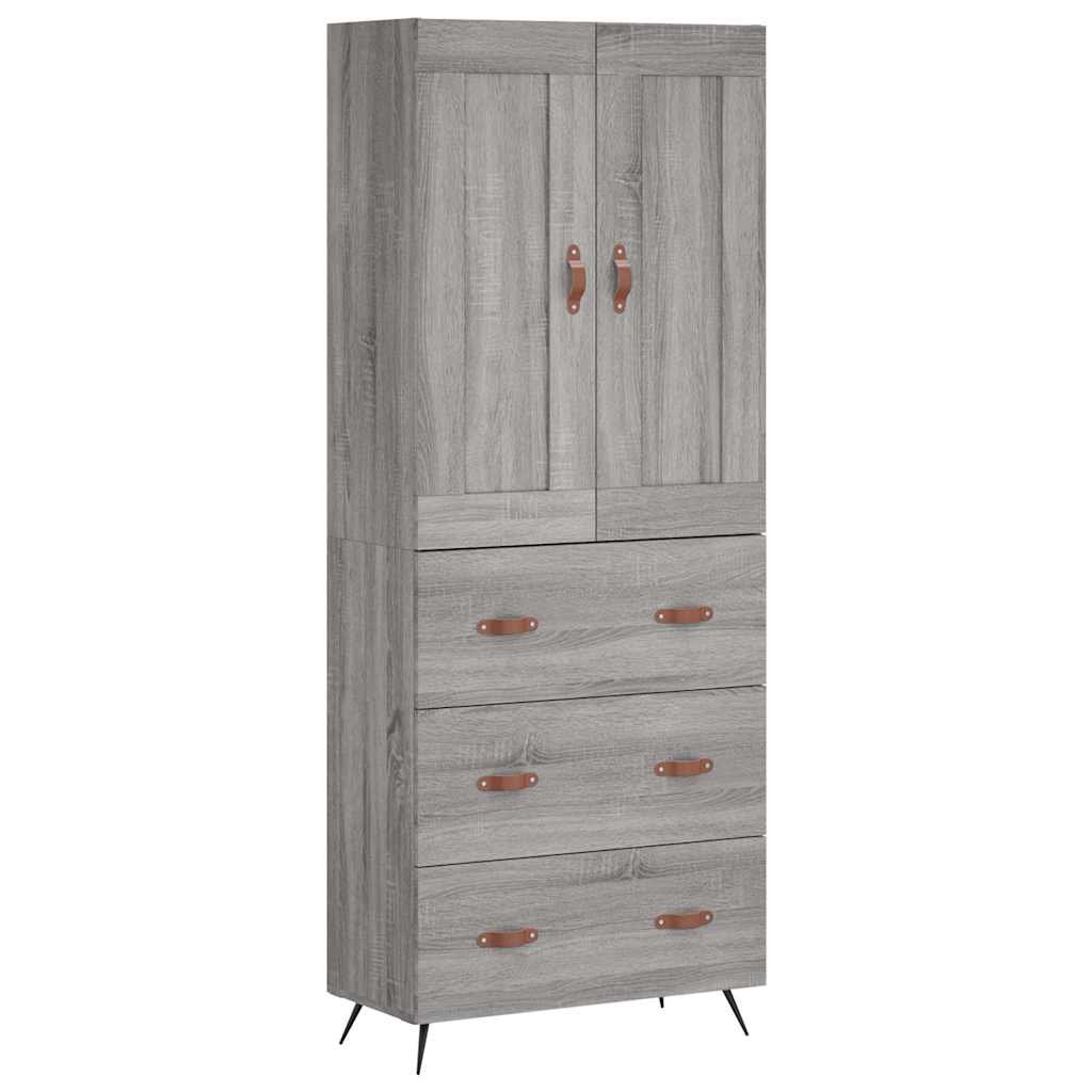 Highboard Grey Sonoma 69,5x34x180 cm Engineered Wood