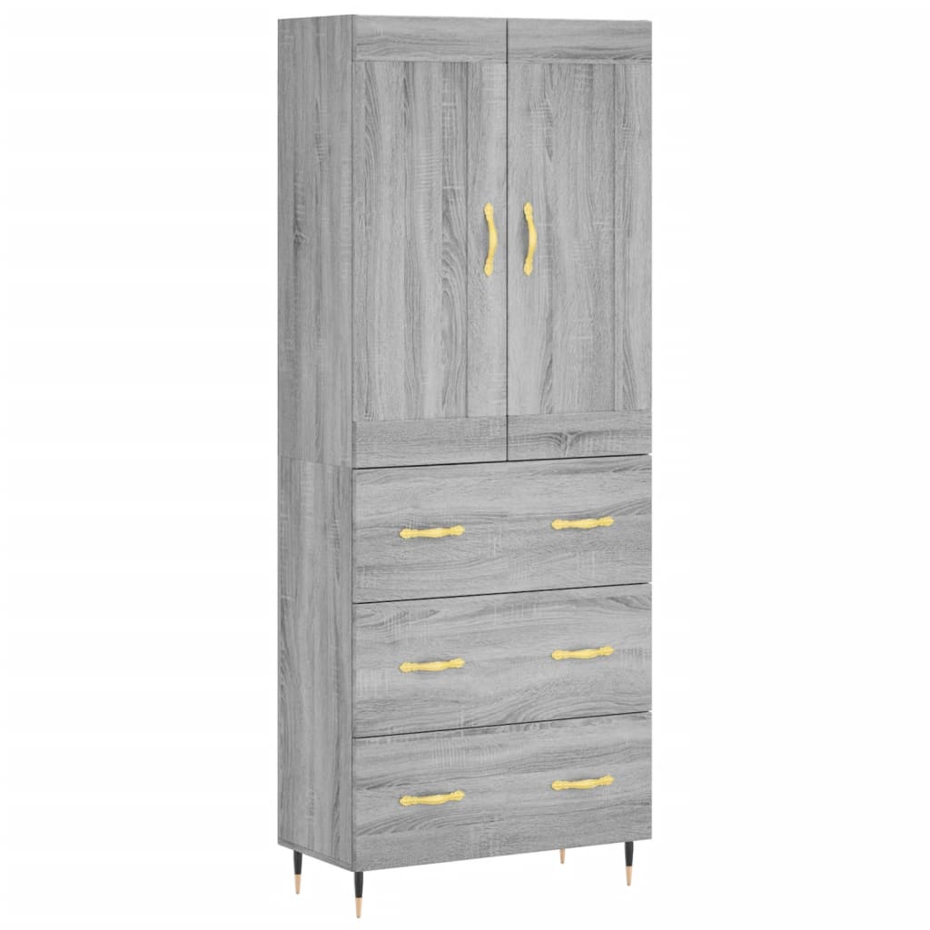 Highboard Grey Sonoma 69,5x34x180 cm Engineered Wood