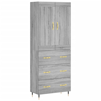 Highboard Grey Sonoma 69,5x34x180 cm Engineered Wood