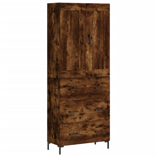 Highboard Smoked Oak 69,5x34x180 cm Engineered Wood