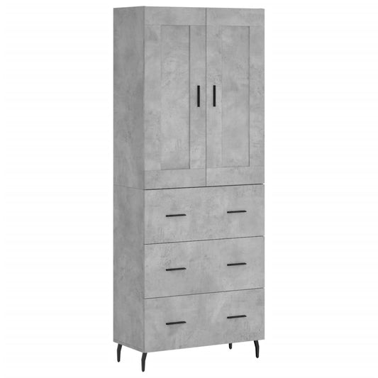 Highboard Concrete Grey 69,5x34x180 cm Engineered Wood