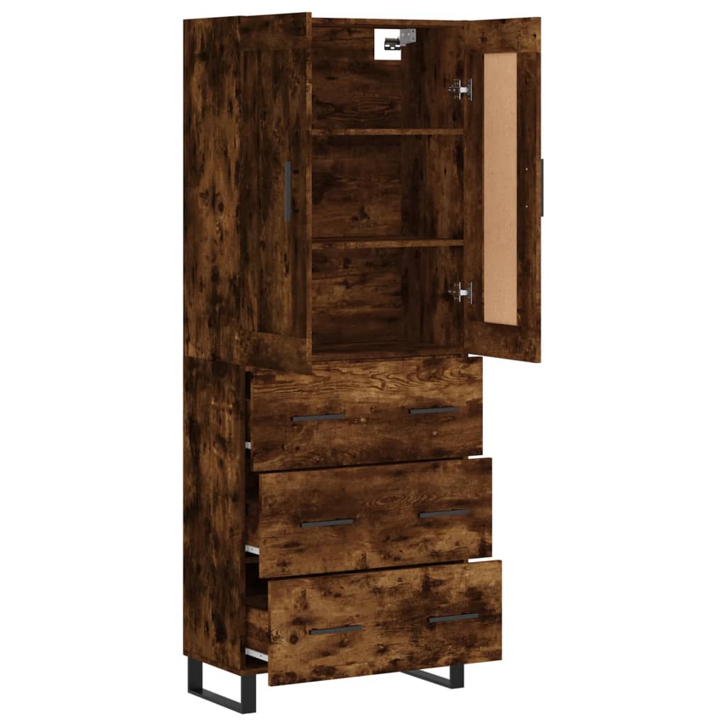 Highboard Smoked Oak 69,5x34x180 cm Engineered Wood