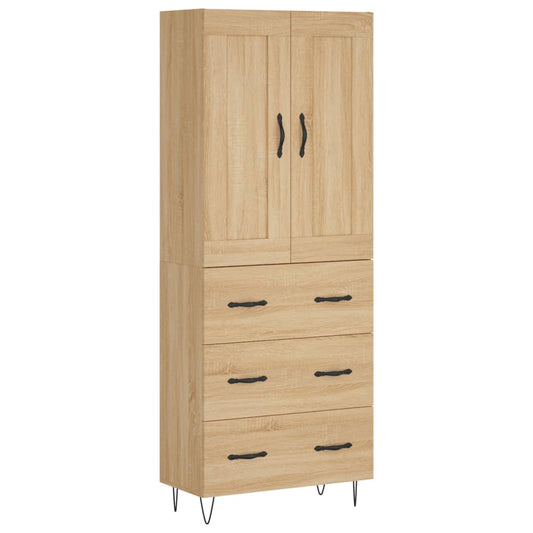 Highboard Sonoma Oak 69.5x34x180 cm Engineered Wood