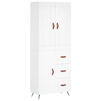 Highboard White 69,5x34x180 cm Engineered Wood