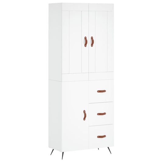 Highboard White 69,5x34x180 cm Engineered Wood
