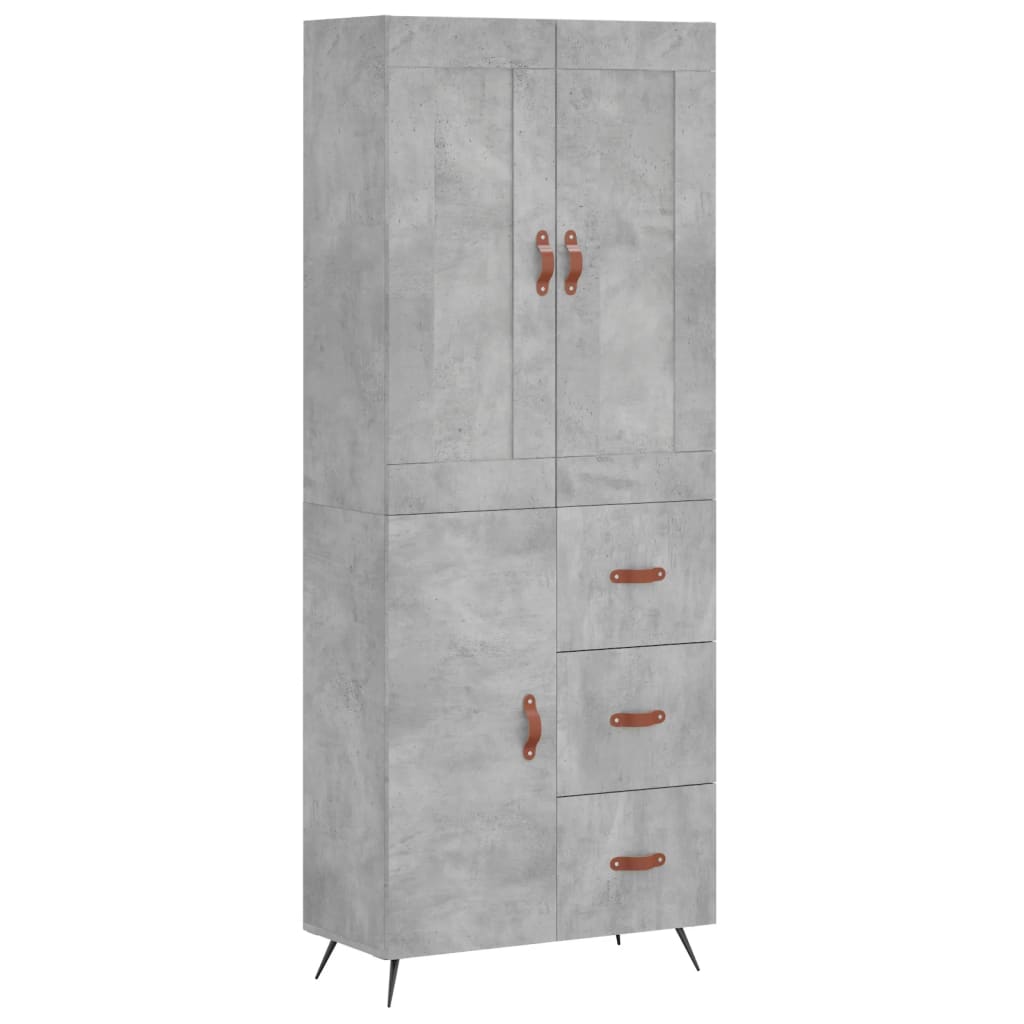 Highboard Concrete Grey 69,5x34x180 cm Engineered Wood