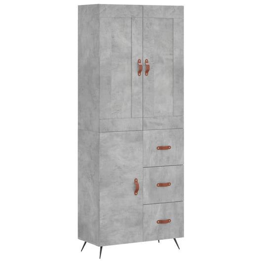Highboard Concrete Grey 69,5x34x180 cm Engineered Wood