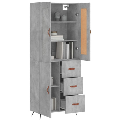 Highboard Concrete Grey 69,5x34x180 cm Engineered Wood