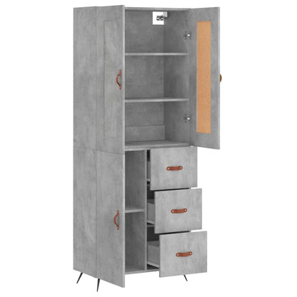 Highboard Concrete Grey 69,5x34x180 cm Engineered Wood