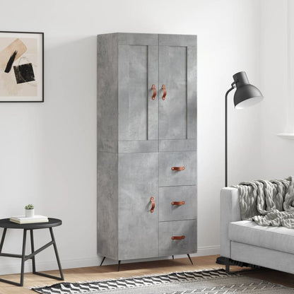 Highboard Concrete Grey 69,5x34x180 cm Engineered Wood