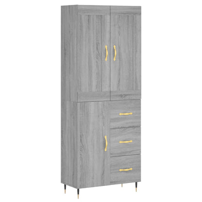 Highboard Grey Sonoma 69,5x34x180 cm Engineered Wood