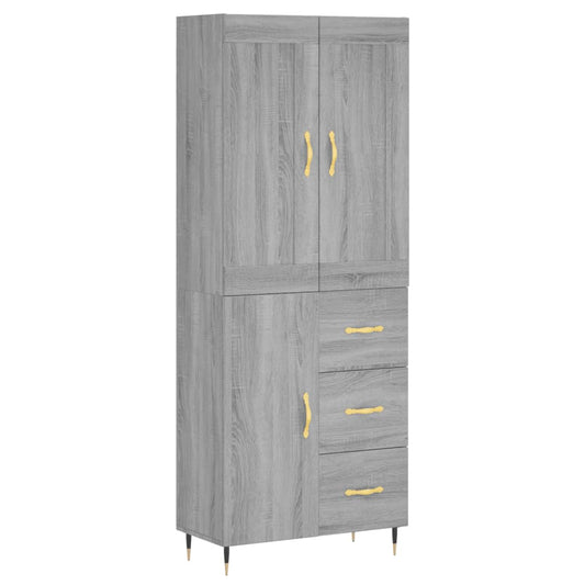 Highboard Grey Sonoma 69,5x34x180 cm Engineered Wood