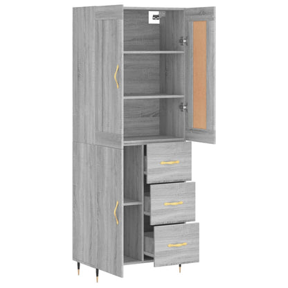 Highboard Grey Sonoma 69,5x34x180 cm Engineered Wood