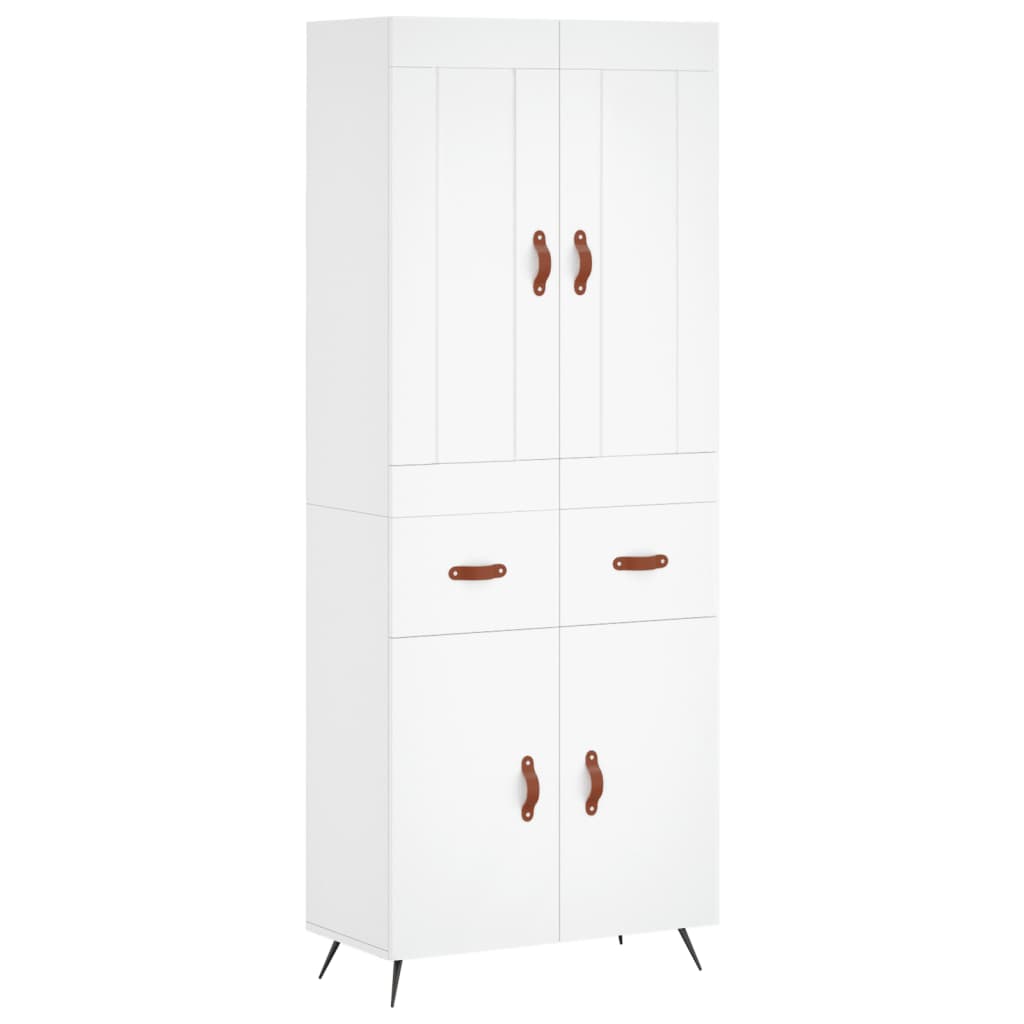 Highboard White 69,5x34x180 cm Engineered Wood