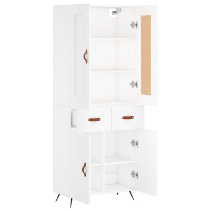 Highboard White 69,5x34x180 cm Engineered Wood
