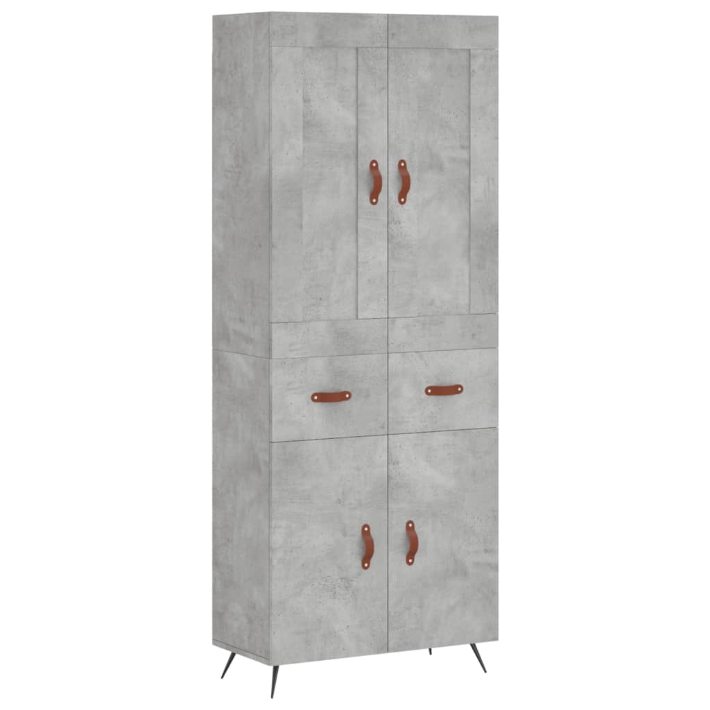 Highboard Concrete Grey 69,5x34x180 cm Engineered Wood
