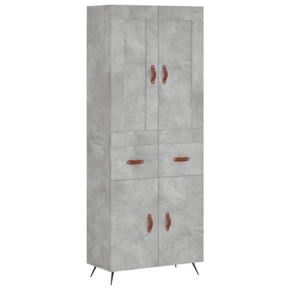 Highboard Concrete Grey 69,5x34x180 cm Engineered Wood