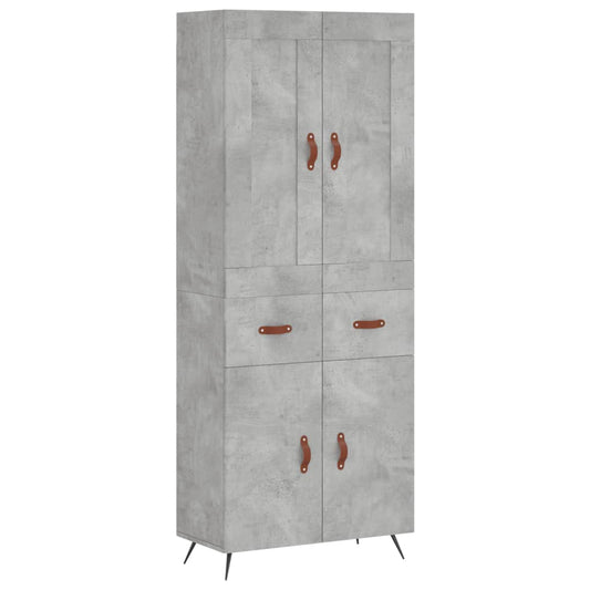 Highboard Concrete Grey 69,5x34x180 cm Engineered Wood