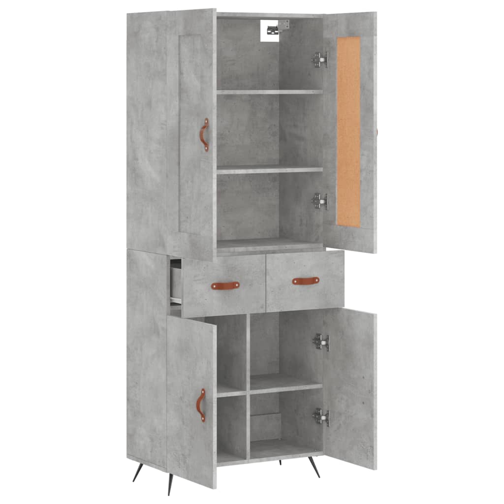 Highboard Concrete Grey 69,5x34x180 cm Engineered Wood