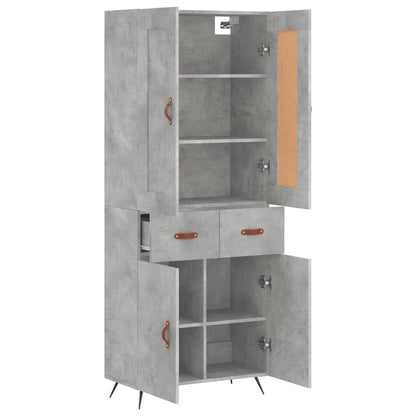 Highboard Concrete Grey 69,5x34x180 cm Engineered Wood