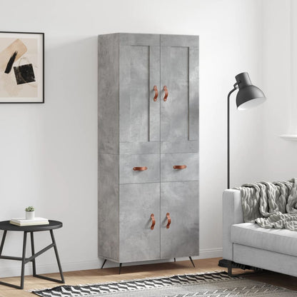 Highboard Concrete Grey 69,5x34x180 cm Engineered Wood