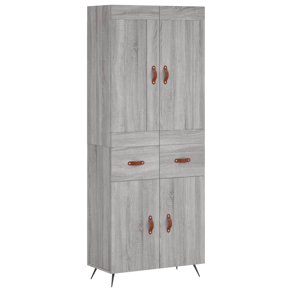 Highboard Grey Sonoma 69,5x34x180 cm Engineered Wood