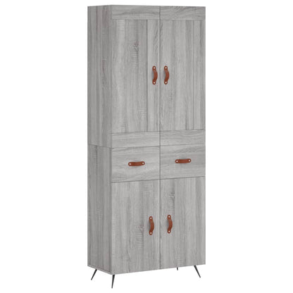 Highboard Grey Sonoma 69,5x34x180 cm Engineered Wood