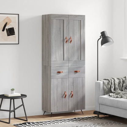 Highboard Grey Sonoma 69,5x34x180 cm Engineered Wood