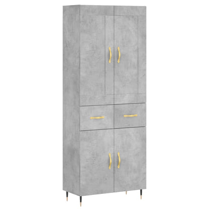 Highboard Concrete Grey 69,5x34x180 cm Engineered Wood