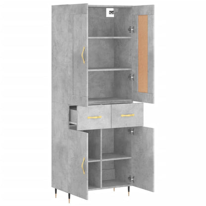 Highboard Concrete Grey 69,5x34x180 cm Engineered Wood