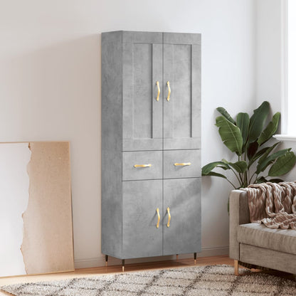 Highboard Concrete Grey 69,5x34x180 cm Engineered Wood