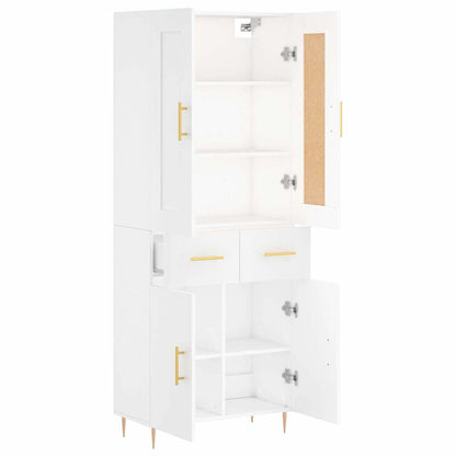 Highboard White 69.5x34x180 cm Engineered Wood