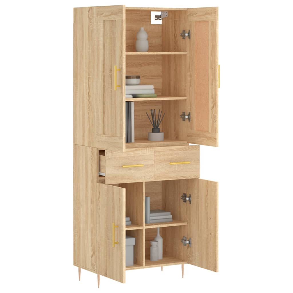 Highboard Sonoma Oak 69.5x34x180 cm Engineered Wood