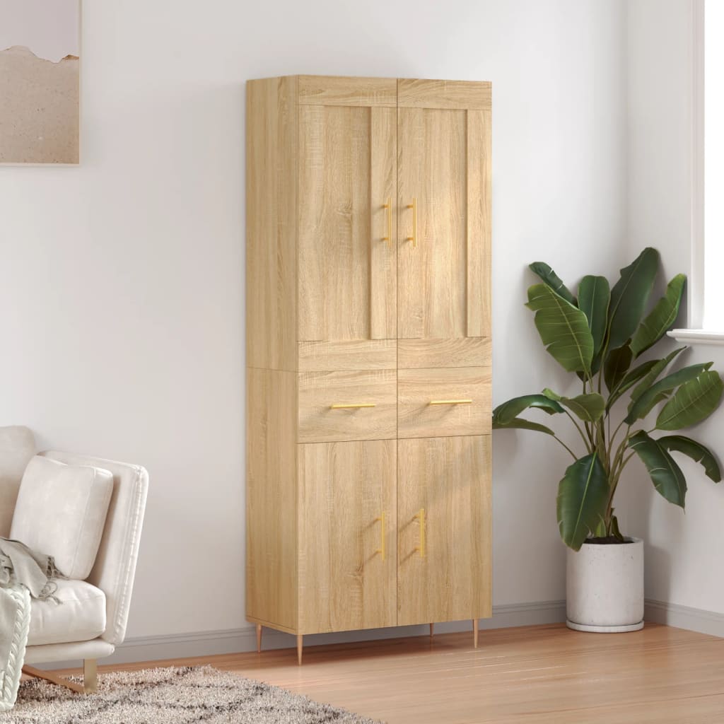 Highboard Sonoma Oak 69.5x34x180 cm Engineered Wood