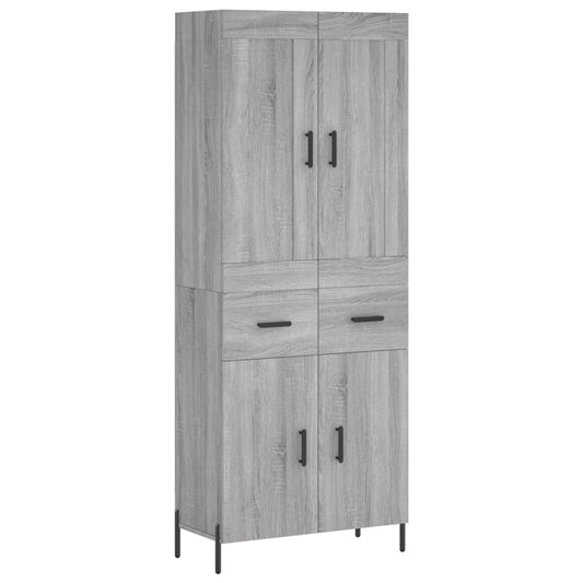 Highboard Grey Sonoma 69.5x34x180 cm Engineered Wood