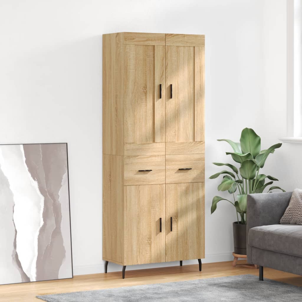 Highboard Sonoma Oak 69.5x34x180 cm Engineered Wood