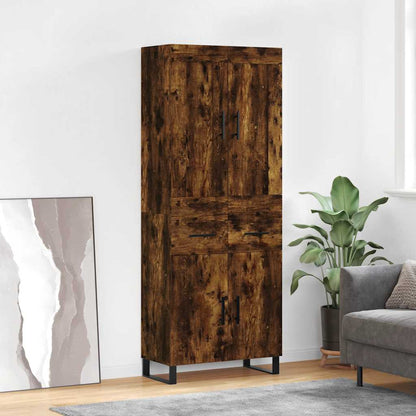 Highboard Smoked Oak 69.5x34x180 cm Engineered Wood