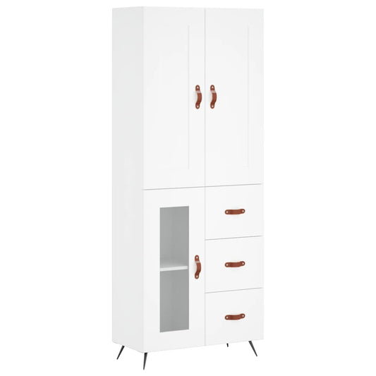 Highboard White 69,5x34x180 cm Engineered Wood