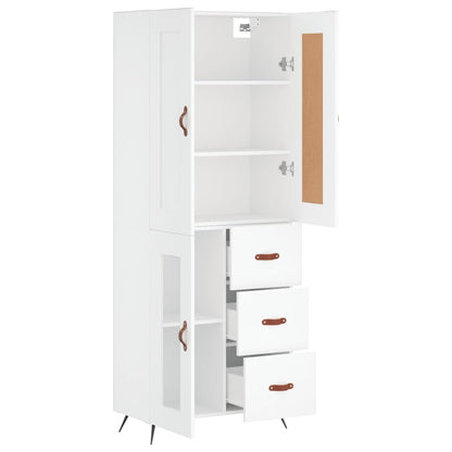 Highboard White 69,5x34x180 cm Engineered Wood