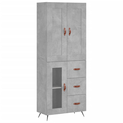 Highboard Concrete Grey 69,5x34x180 cm Engineered Wood