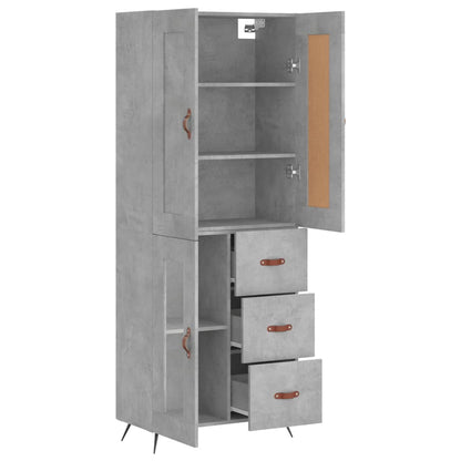 Highboard Concrete Grey 69,5x34x180 cm Engineered Wood