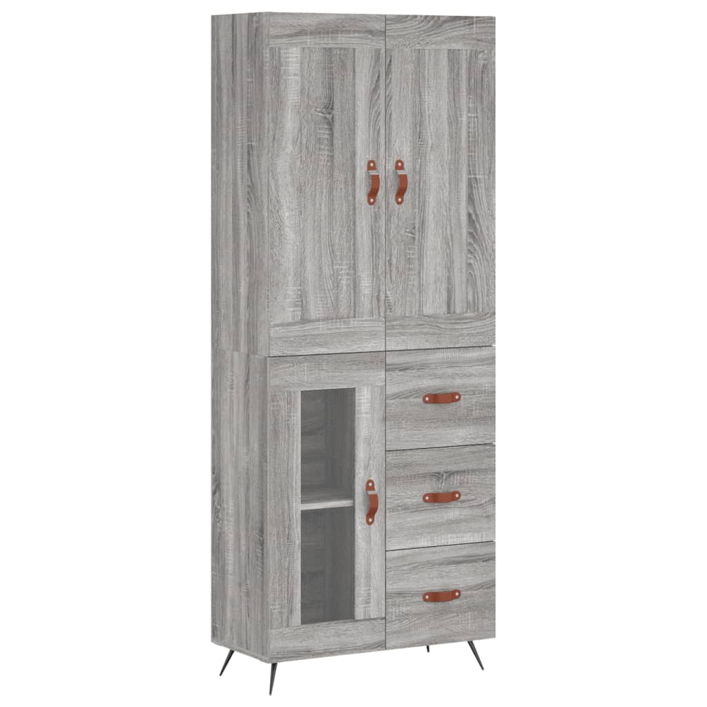 Highboard Grey Sonoma 69,5x34x180 cm Engineered Wood