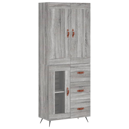 Highboard Grey Sonoma 69,5x34x180 cm Engineered Wood