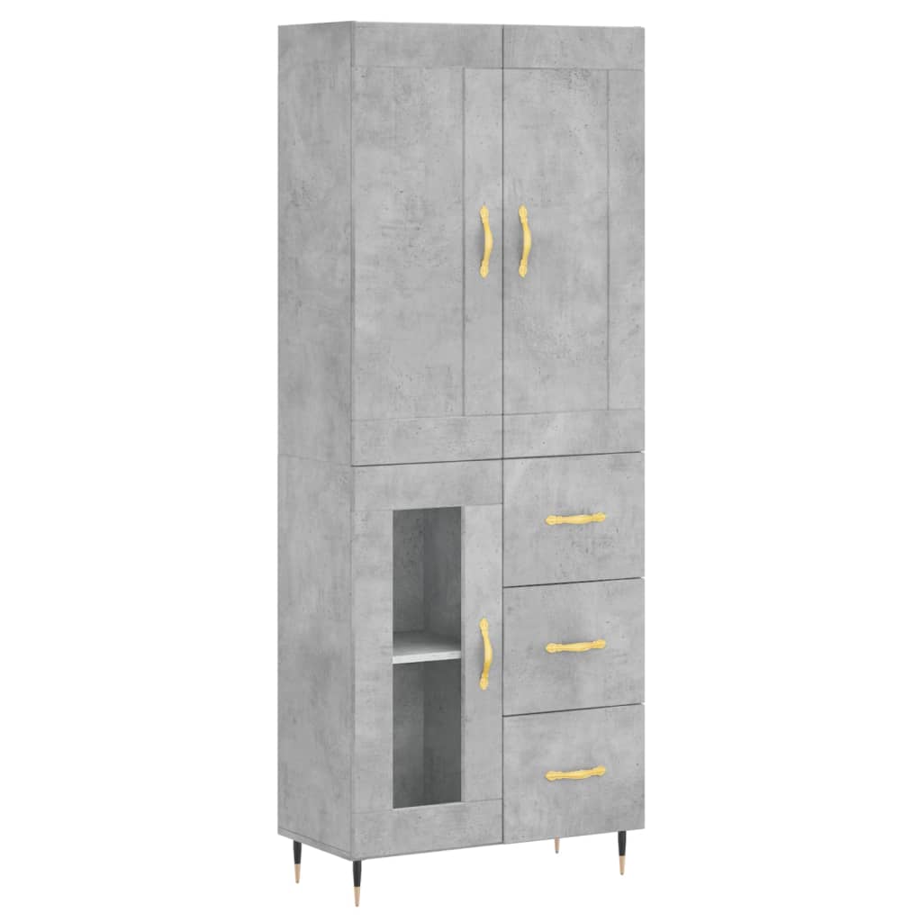 Highboard Concrete Grey 69,5x34x180 cm Engineered Wood