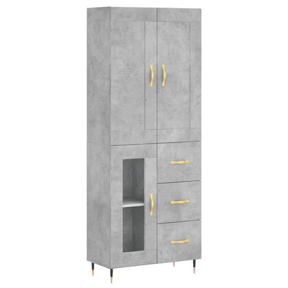 Highboard Concrete Grey 69,5x34x180 cm Engineered Wood
