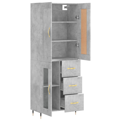 Highboard Concrete Grey 69,5x34x180 cm Engineered Wood