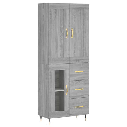 Highboard Grey Sonoma 69,5x34x180 cm Engineered Wood